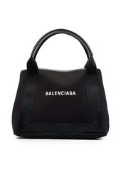 Balenciaga Navy Cabas logo tote bag