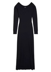 Balenciaga Off-the-Shoulder V-Neck Dress