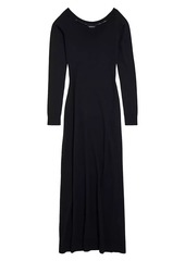 Balenciaga Off-the-Shoulder V-Neck Dress