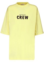 Balenciaga Oversize Crew Print Cotton T-shirt
