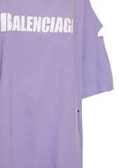 Balenciaga Oversize Distressed Logo Jersey T-shirt