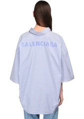 Balenciaga Oversize Striped Cotton S/s Shirt