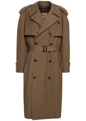 Balenciaga Oversized Wool & Cotton Trench Coat