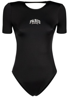 Balenciaga Paris Short Sleeve One-piece Swimsuit