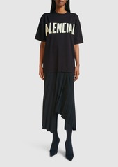 Balenciaga Pleated Tech T-shirt Dress W/ Logo
