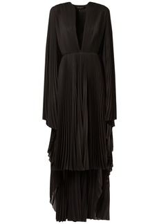 Balenciaga Pleated Tech V-neck Dress