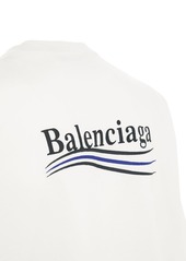 Balenciaga Political Logo Cotton Jersey T-shirt