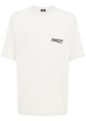 Balenciaga Political Logo Cotton Jersey T-shirt