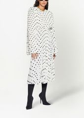 Balenciaga Hand Drawn polka-dot pleated dress