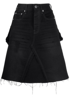 Balenciaga rip-detail A-line denim skirt