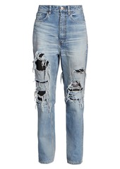 Balenciaga Ripped Logo Lined Jeans