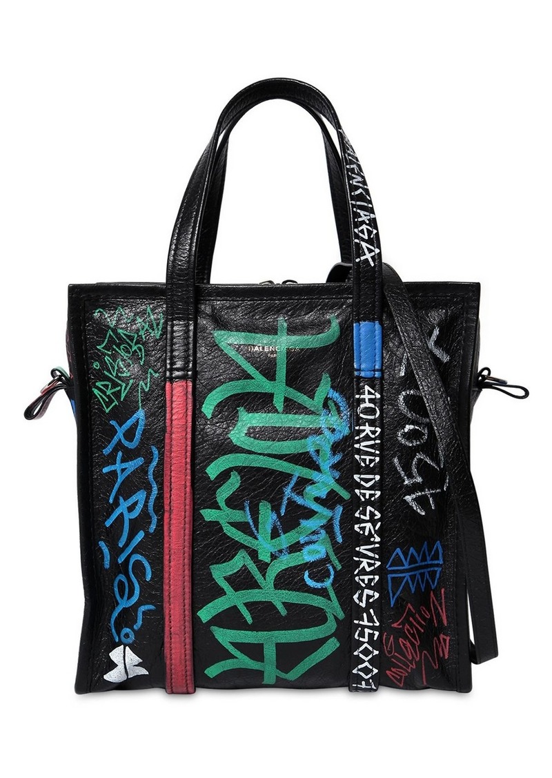 Balenciaga S Bazar Graffiti Leather Tote Bag | Handbags