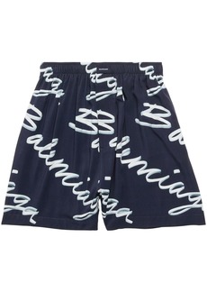 Balenciaga scribble-logo pyjama shorts