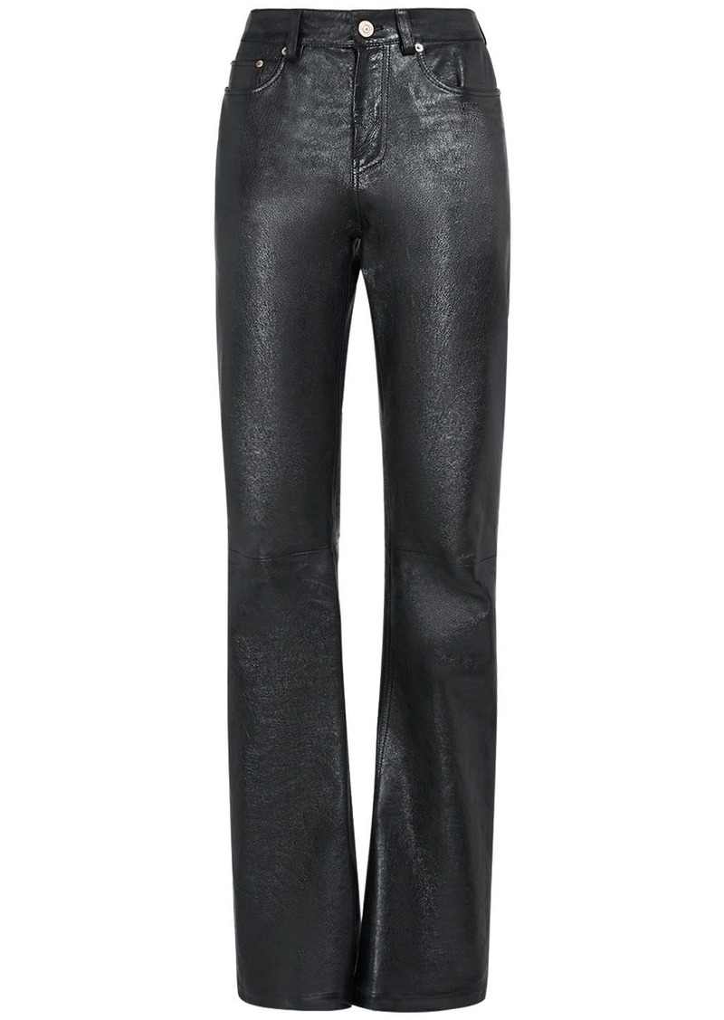 Balenciaga Semi Shiny Leather Bootcut Pants