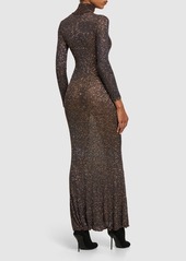 Balenciaga Shiny Viscose Effect Maxi Dress
