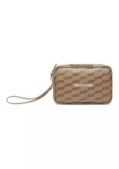 Balenciaga Signature Pouch With Handle BB Monogram Coated Canvas