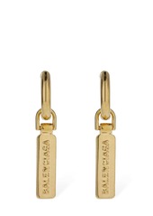 Balenciaga Skate Tag Brass Earrings