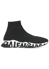 Balenciaga 30mm Speed Graffiti Knit Sneakers