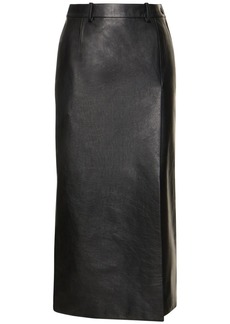 Balenciaga Tailored Leather Skirt W/ Slit