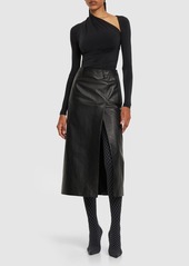 Balenciaga Tailored Leather Skirt W/ Slit