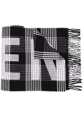 Balenciaga tartan logo scarf