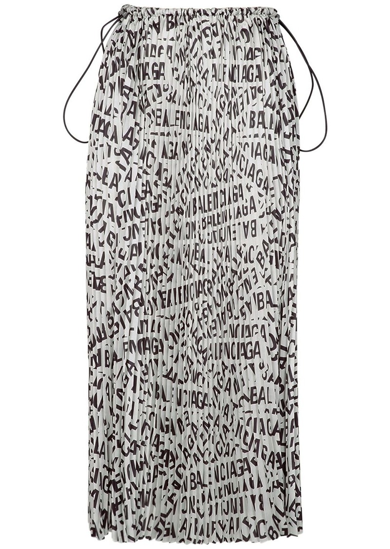 Balenciaga Tube Pleated Drawstring Skirt