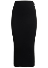 Balenciaga Twisted Cotton Blend Midi Skirt