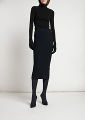 Balenciaga Twisted Cotton Blend Midi Skirt