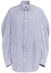 Balenciaga Twisted Sleeve Cotton Poplin Shirt