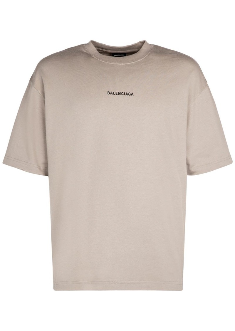 Balenciaga Vintage Effect Cotton Jersey T-shirt