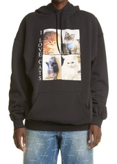 Balenciaga I Love Cats Cotton Hoodie in Black at Nordstrom