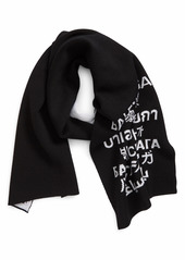 Balenciaga Languages Wool Jacquard Knit Scarf in Black/White at Nordstrom