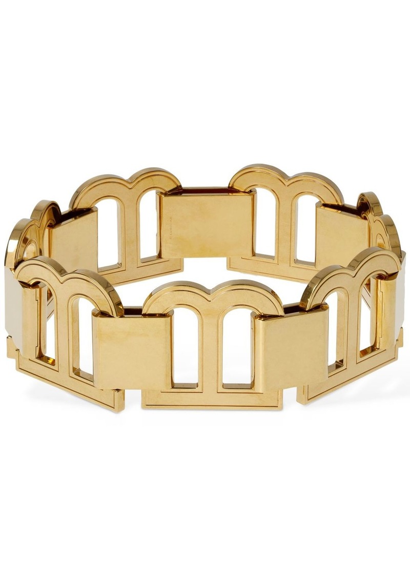 Balenciaga Xl Hourglass Brass Choker Necklace
