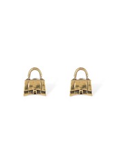 Balenciaga Xs Bag Stud Brass Earrings