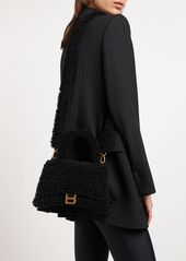 Balenciaga Xs Furry Hourglass Top Handle Bag