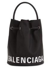 Balenciaga Xs Wheel Logo Print Nylon Bucket Bag