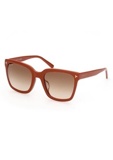 Bally 53mm Gradient Cat Eye Sunglasses in Shiny Orange /Gradient Brown at Nordstrom