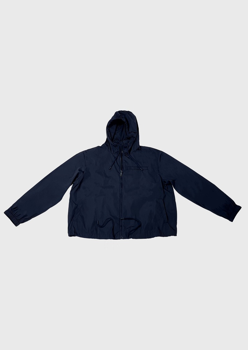 Bally 6301237 Navy Blue Waterproof Hooded Raincoat