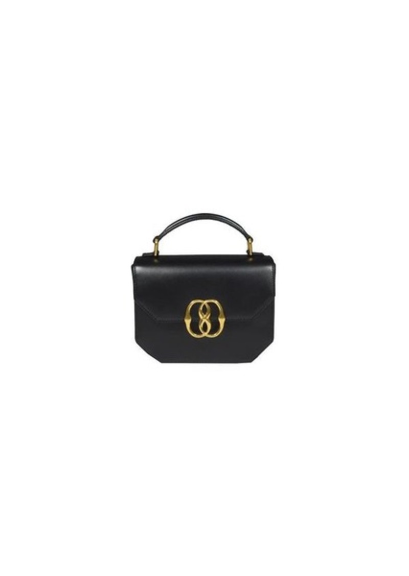BALLY Black leather Emblem Folio shoulder bag with logo Bally