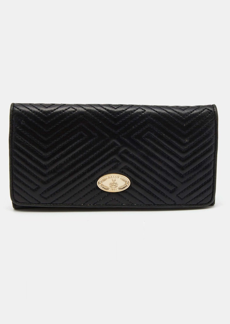 Bally Black Quilted Leather Continental Wallet