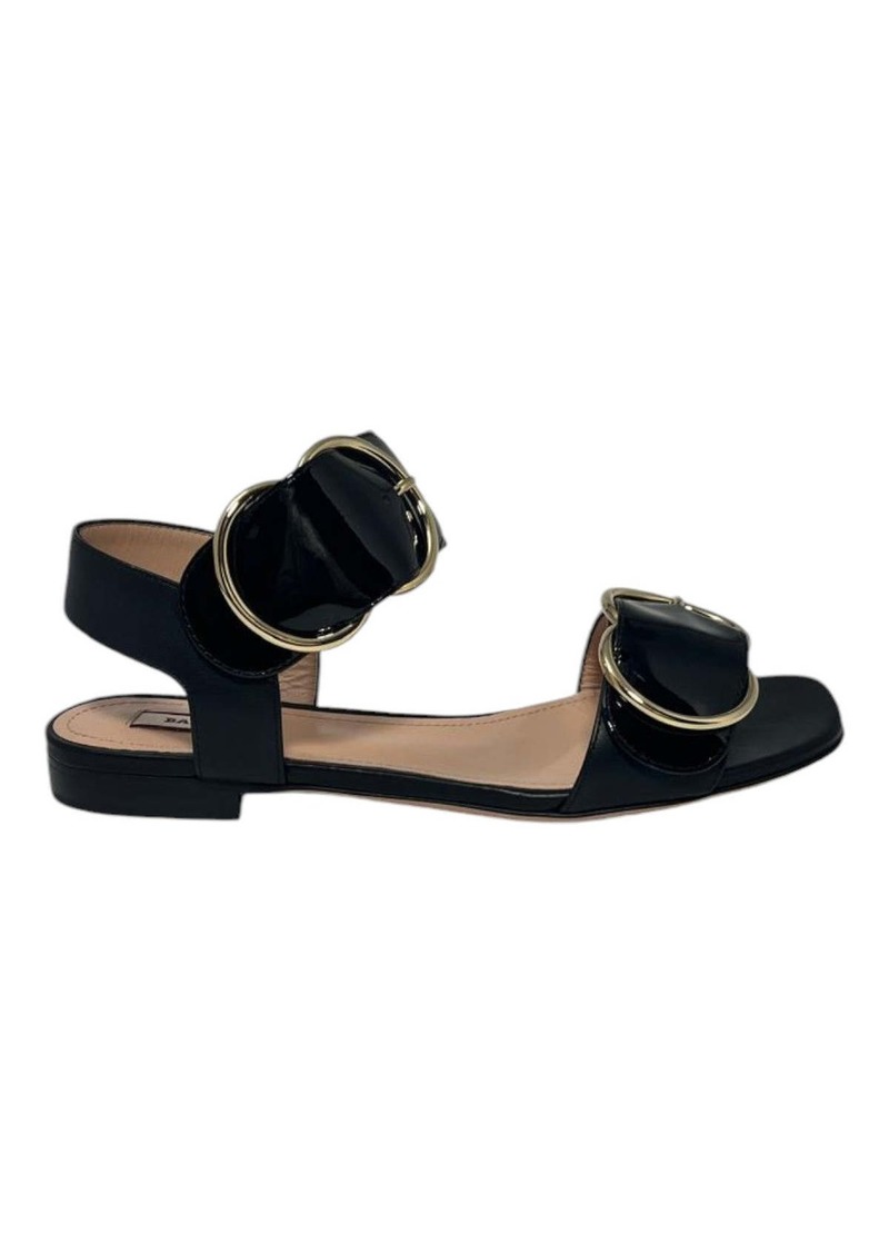 Bally Casila 6225702 Women's Black Lamb Leather Flat Sandals