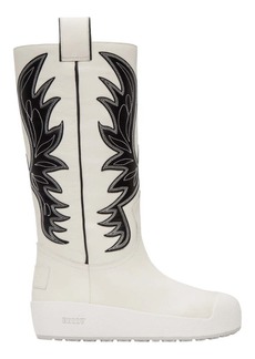 Bally Chambery 6302936 Women's White Leather Knee-High Boot Size 11