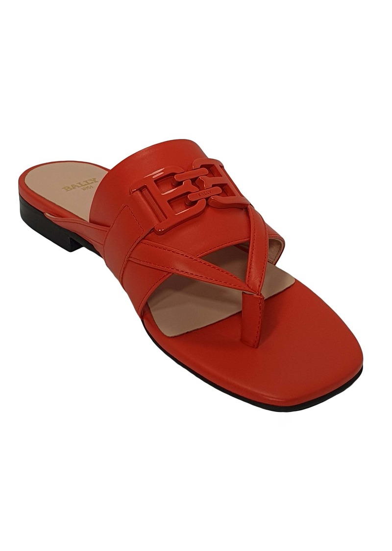 BALLY Elia 6302987 Ladies Orange River Calf Leather Flats