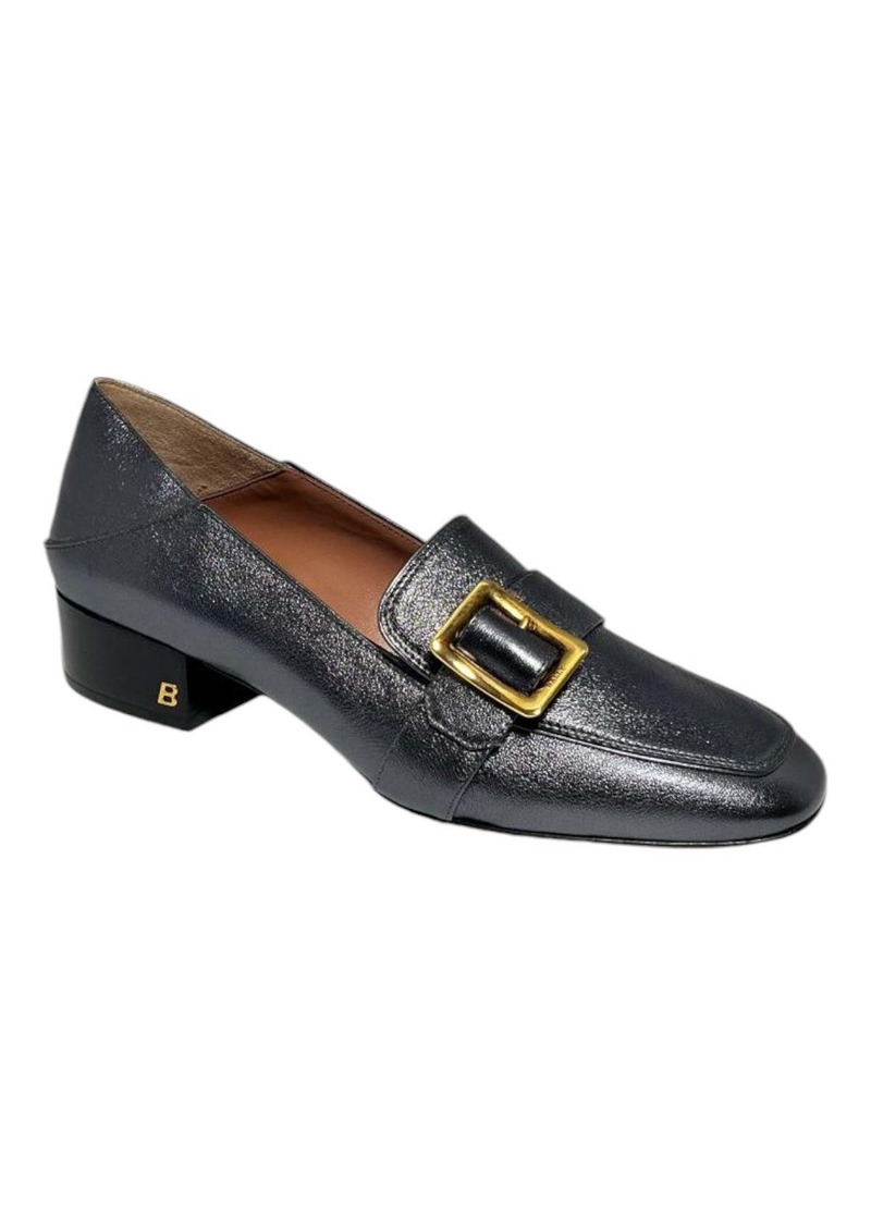 Bally Janelle 6217720 Ladies Metal Gray Loafers Leather