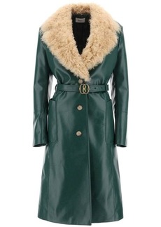 Bally leather and shearling coat