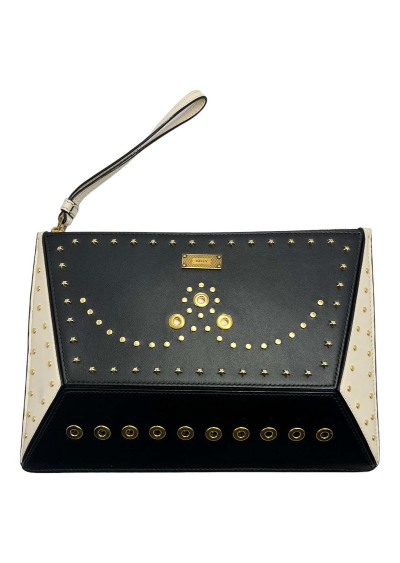 Bally Leor Suzy 6224791 Ladies Black Wrislet Clutch Calf Embossed