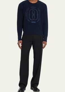 Bally Men's Embroidered Fisherman's Wool Sweater