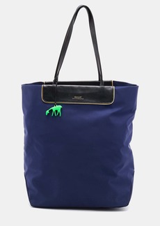 Bally Navy Nylon And Leather Shopper Tote