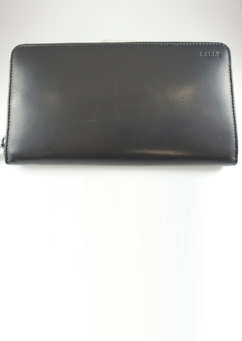 Bally Tallen Men's 6218189 Black Leather Zippered Long Wallet