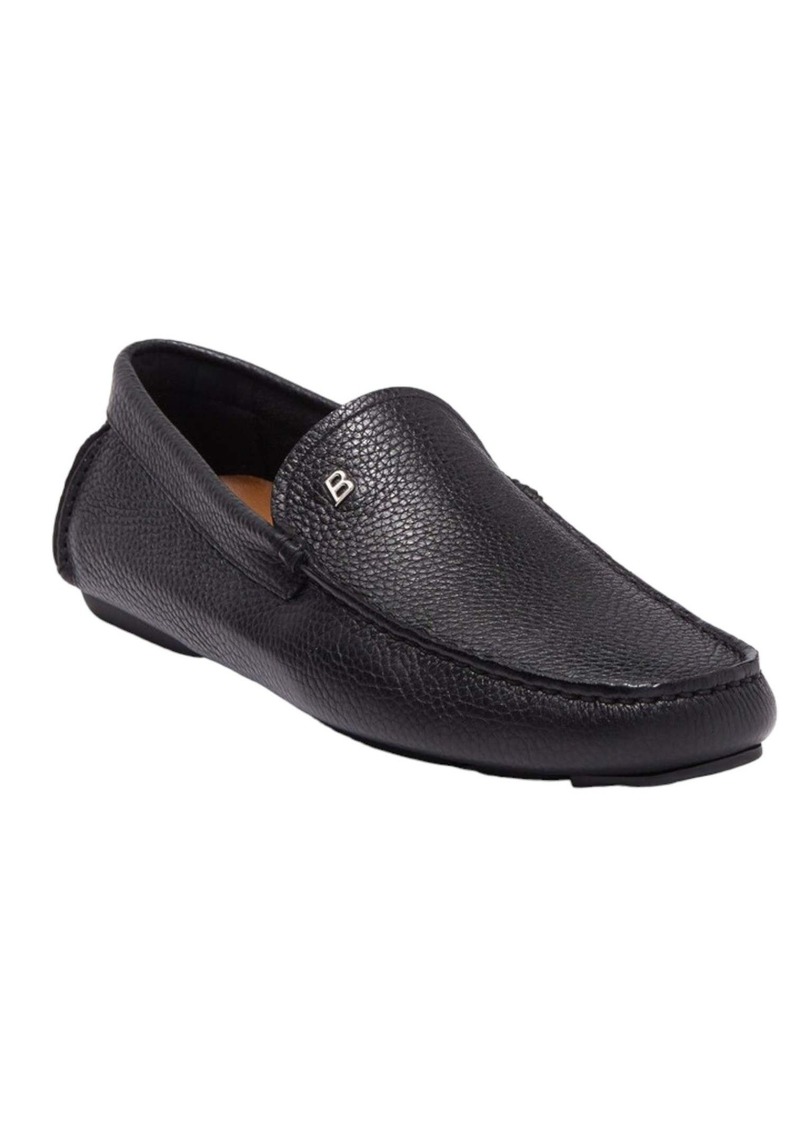 Bally Wander Men's 6220101 Black Pebbled Grained Loafers